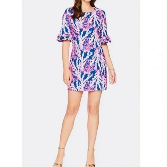 Lilly Pulitzer Fiesta Stretch Dress Nauti Navy Beyond The Sea Print - Picture 6 of 12